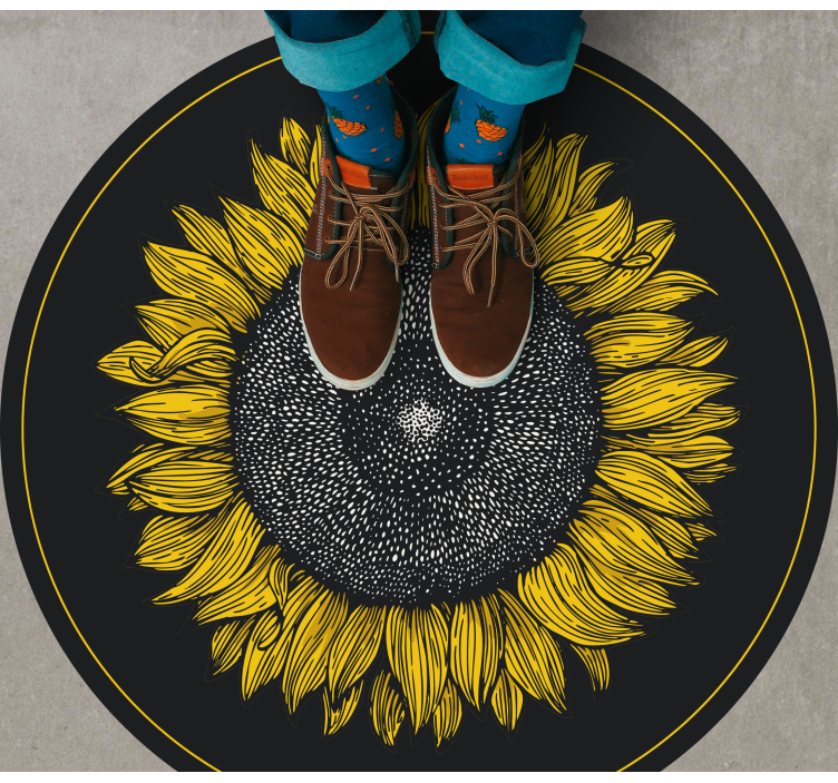 Big sunflower design floral vinyl carpet - TenStickers