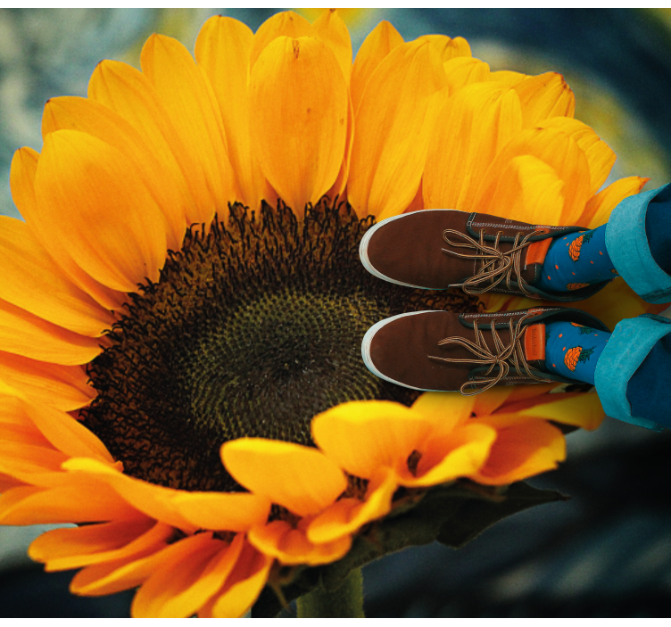 Sunflower Blooming Bright floral vinyl carpet - TenStickers