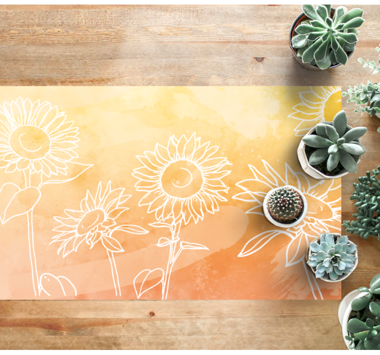 Sunflower Blossom Design floral vinyl carpet - TenStickers