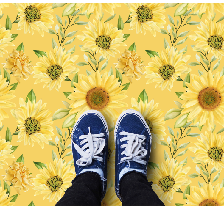 Sunflower Emblem floral vinyl carpet - TenStickers