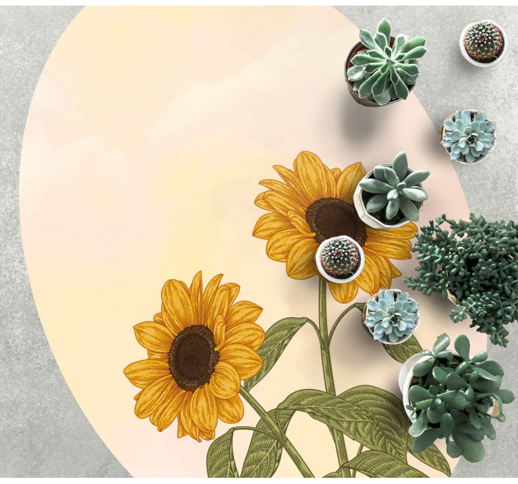 Sunflower Embrace floral vinyl carpet - TenStickers