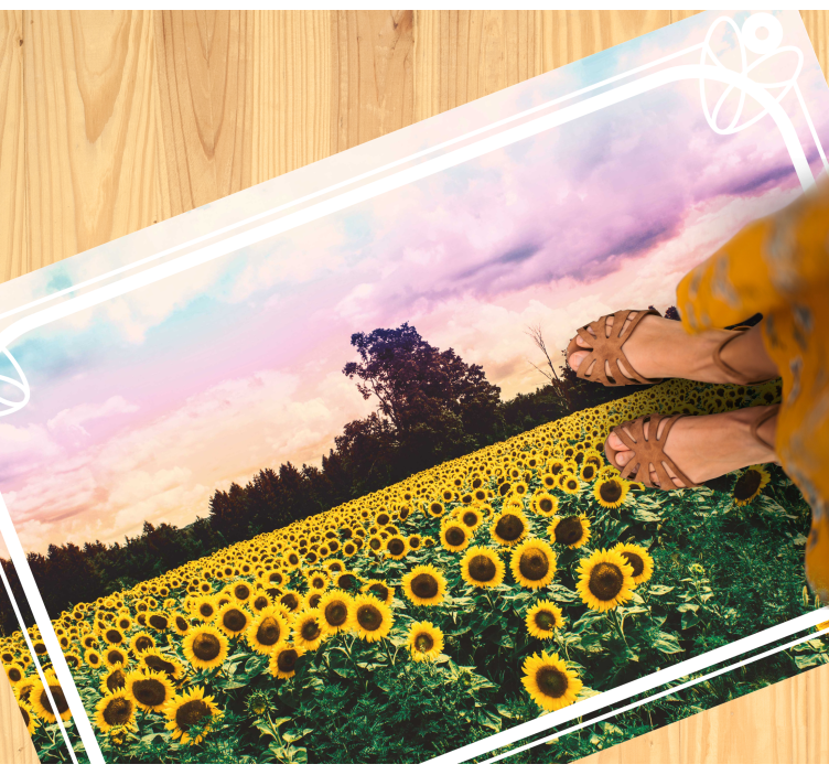 Sunflower Field Scene nature vinyl carpet - TenStickers