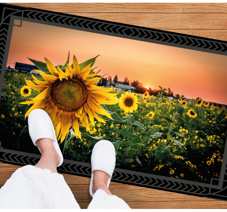 Sunflower sunset floral vinyl carpet - TenStickers