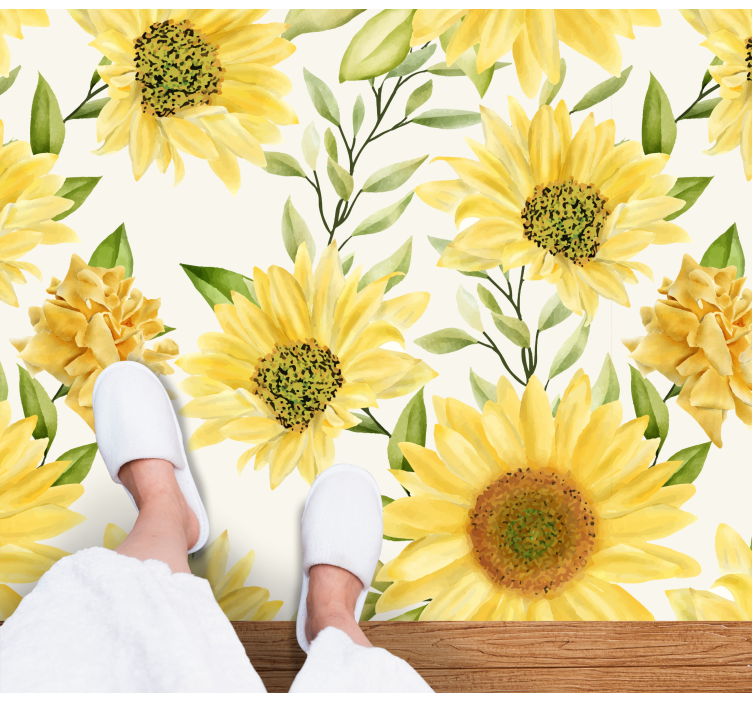 Sunflower Flower Composition floral vinyl carpet - TenStickers