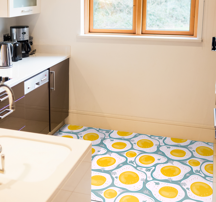 Sunny Egg Pattern kitchen vinyl carpet - TenStickers