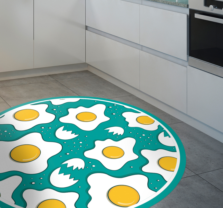 Fried eggs pattern kitchen vinyl carpet - TenStickers