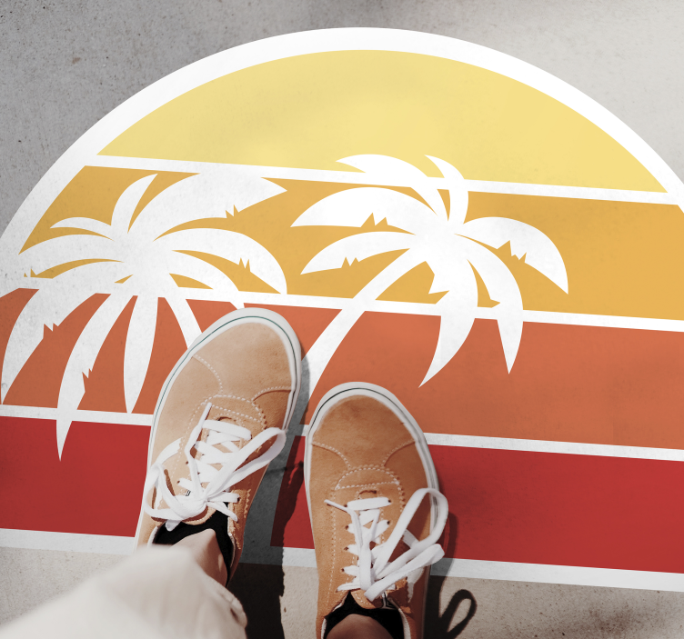 Sunset Palms Design nature vinyl carpet - TenStickers