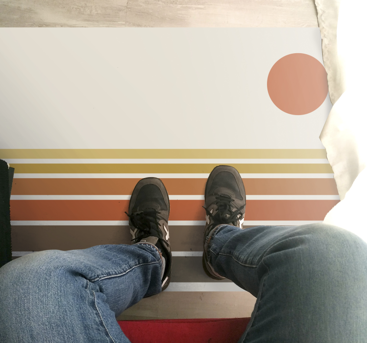 Sunset stripe pattern bedroom vinyl carpet - TenStickers