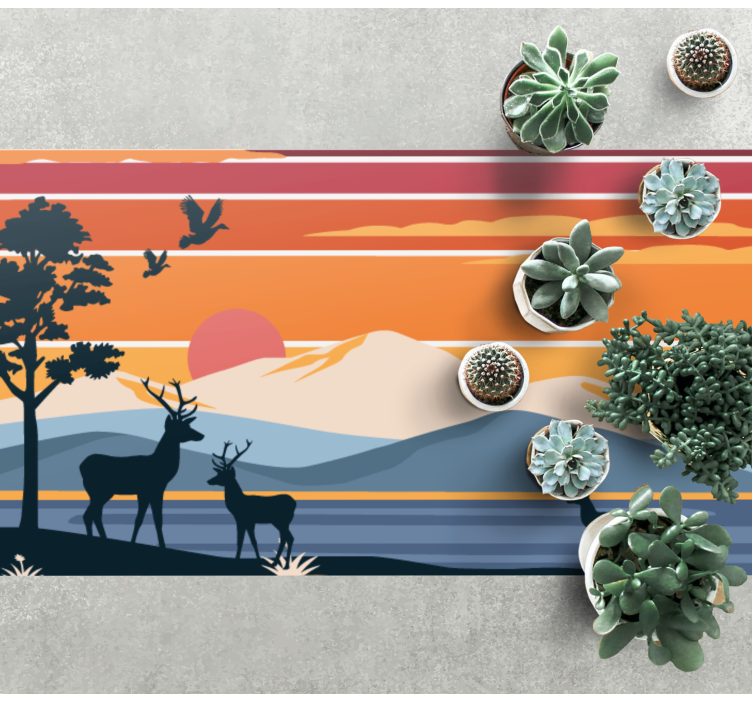 Sunset Wilderness Scene nature vinyl carpet - TenStickers
