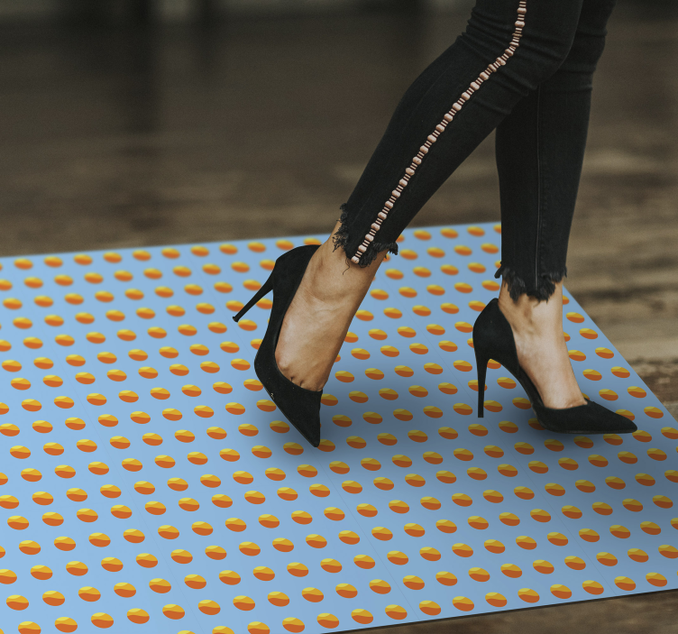 Sunshine Oranges Pattern wood effect vinyl carpet - TenStickers