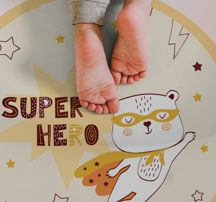 Superhero Bear kids vinyl carpet - TenStickers