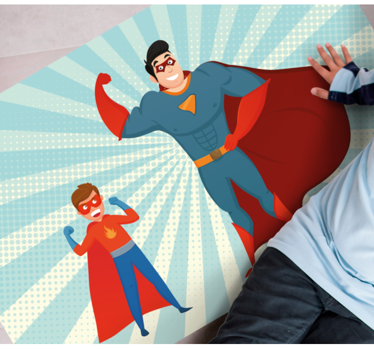 Superhero Duo kids vinyl carpet - TenStickers