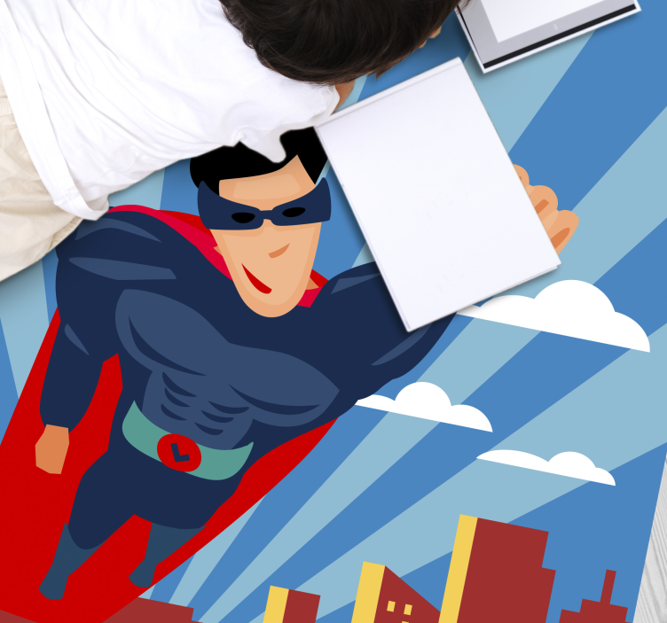 Superhero Flight kids vinyl carpet - TenStickers