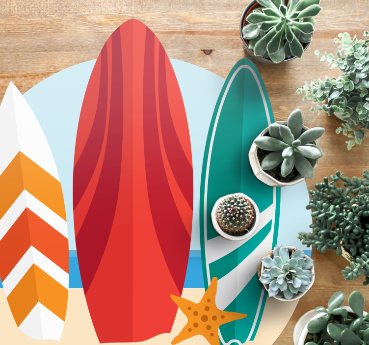 Surfboard Trio outdoor vinyl carpet - TenStickers