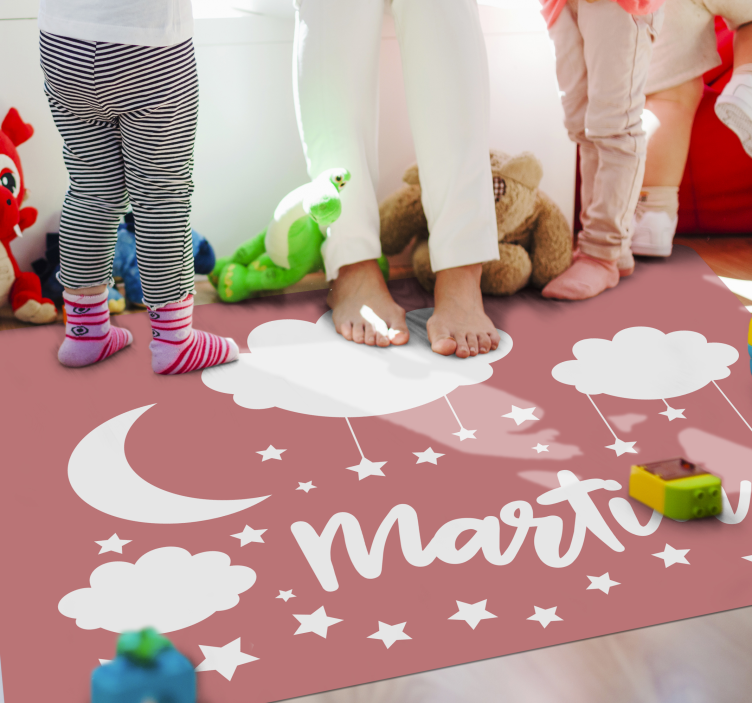 Sweet nigh sky with name kids vinyl carpet - TenStickers