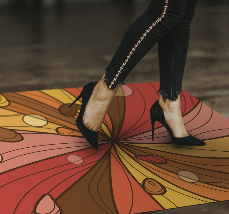 Swirling flower vintage vinyl carpet - TenStickers