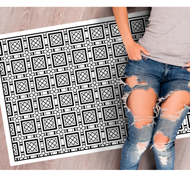 Symmetric Tile Pattern geometric vinyl carpet - TenStickers