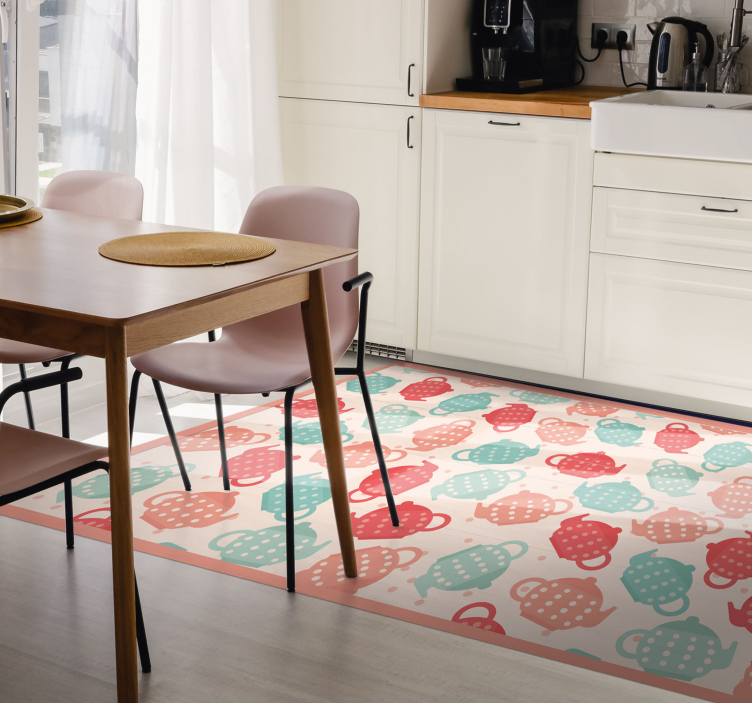 Teapot Patterns kids vinyl carpet - TenStickers