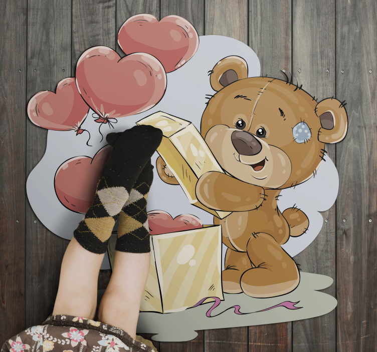 Teddy bear celebration nursery vinyl rug - TenStickers