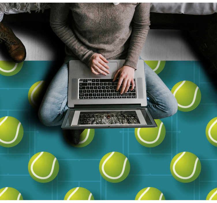 Tennis Ball Pattern teen vinyl carpet - TenStickers