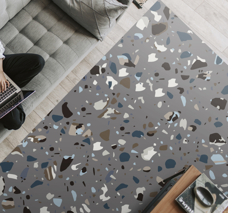 Terrazzo pebble blended marble vinyl carpet - TenStickers