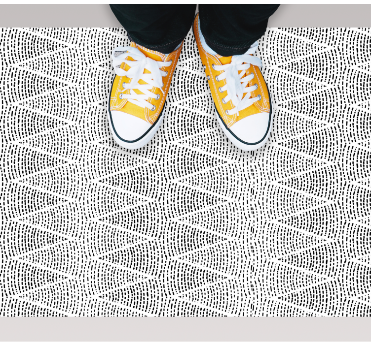 Triangle black waves nordic vinyl carpet - TenStickers