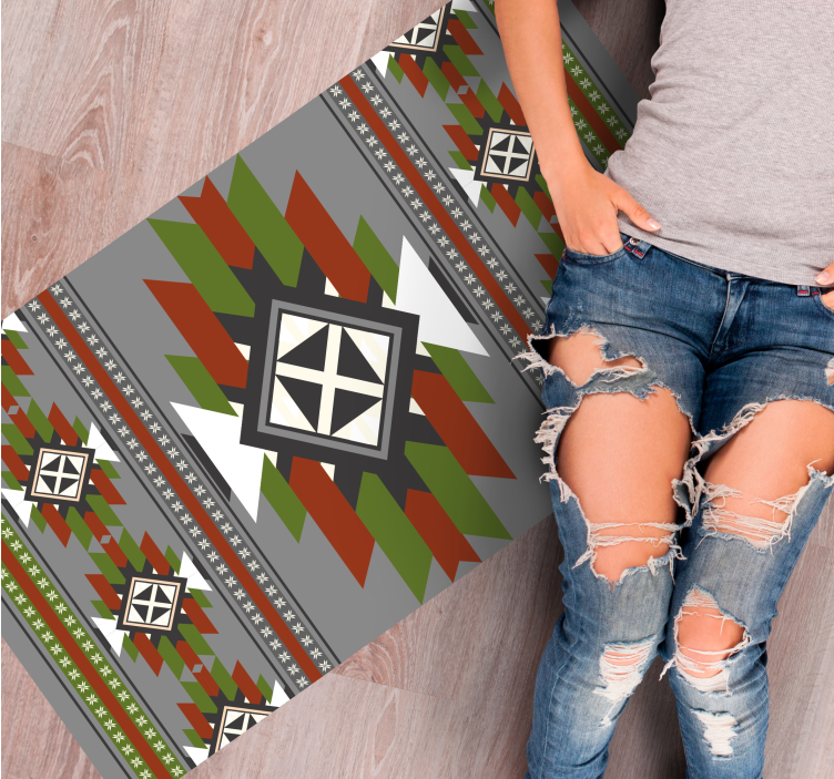 Textured Geometric Pattern ethnic vinyl carpet - TenStickers