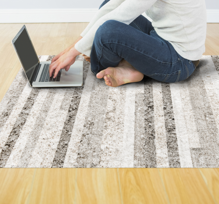 Textured Grey Stripes wood effect vinyl carpet - TenStickers