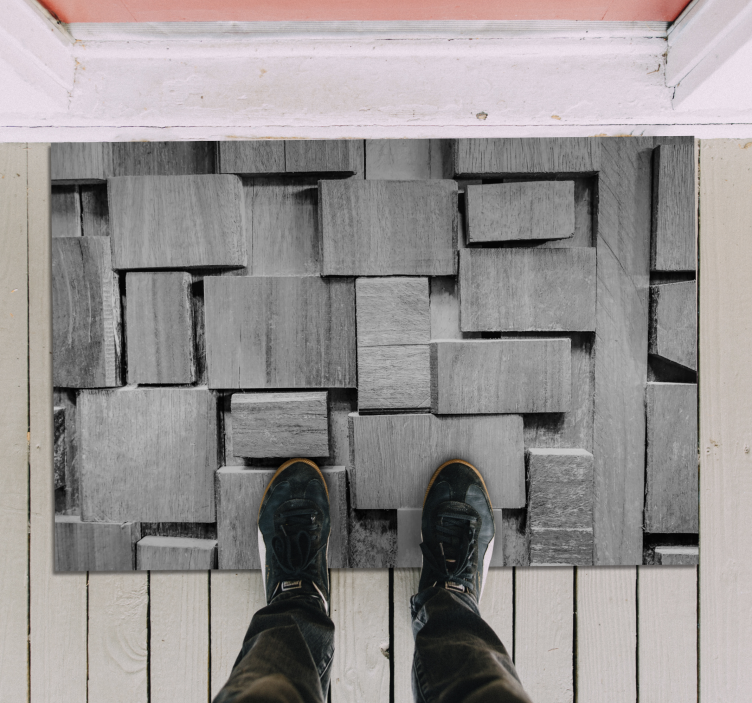 Textured Blocks wood effect vinyl carpet - TenStickers