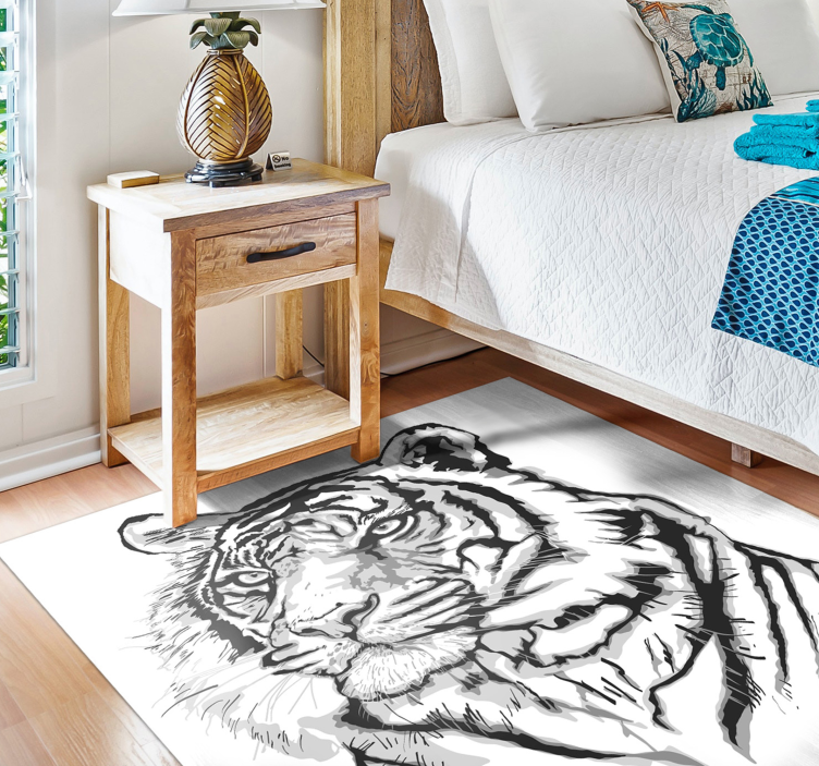TIGER ARTISTIC PORTRAIT animal print vinyl carpet - TenStickers