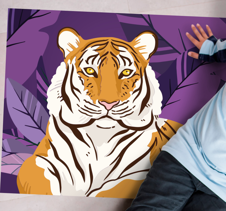 Tiger Illustration animal vinyl carpet - TenStickers