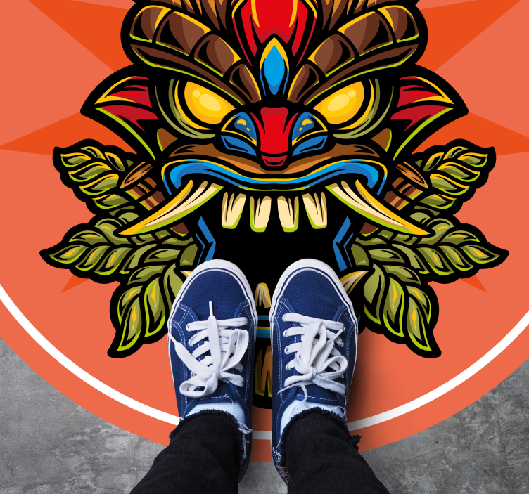 Tiki Mask teen vinyl carpet - TenStickers