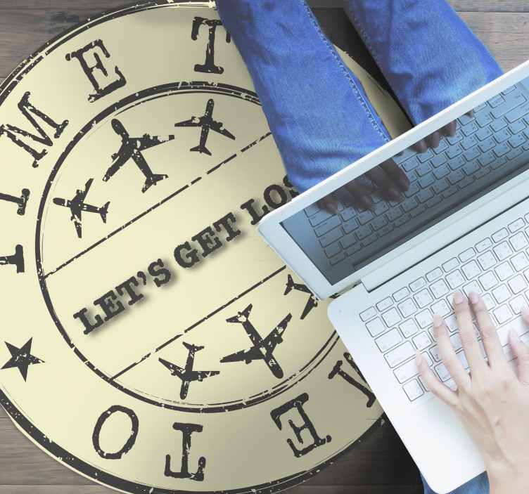 Time Get Lost custom vinyl carpet - TenStickers