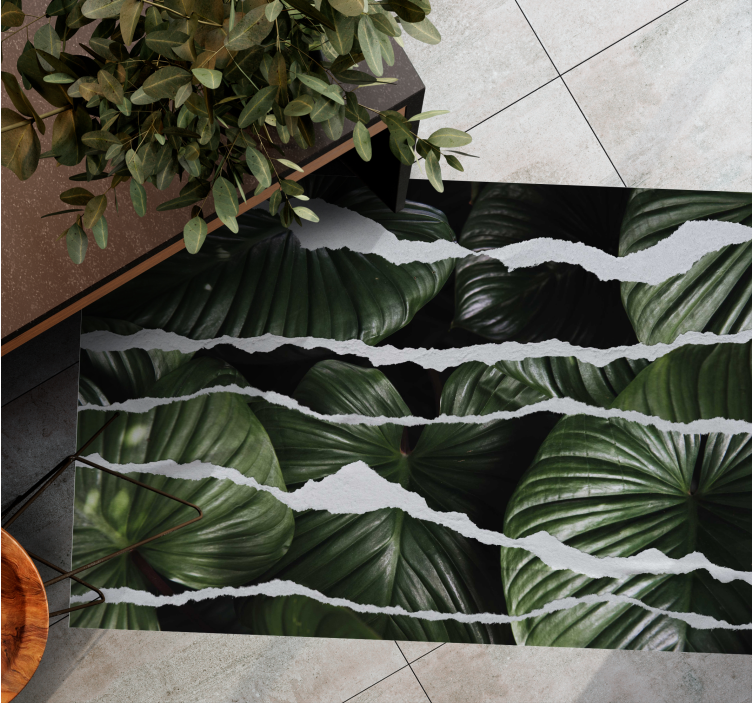 Torn Leaf Pattern nature vinyl carpet - TenStickers