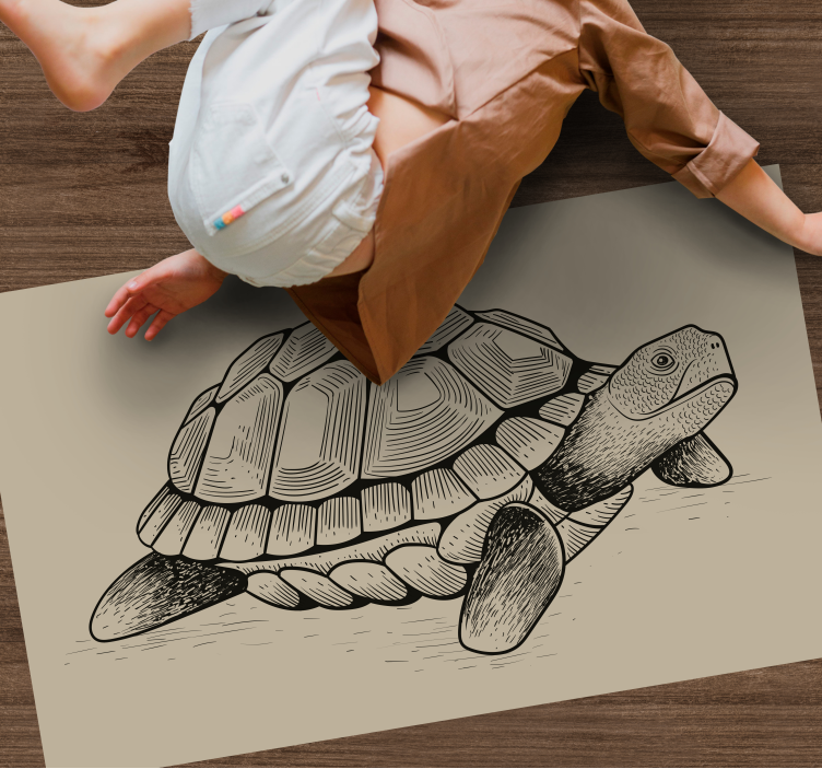 Tortoise Illustration animal vinyl carpet - TenStickers