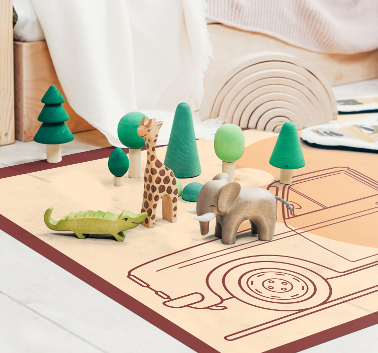 Toy Vehicle Illustration kids vinyl carpet - TenStickers