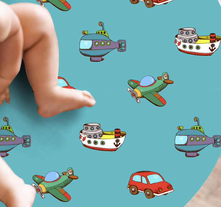 Toy Vehicles Adventure nursery vinyl carpet - TenStickers