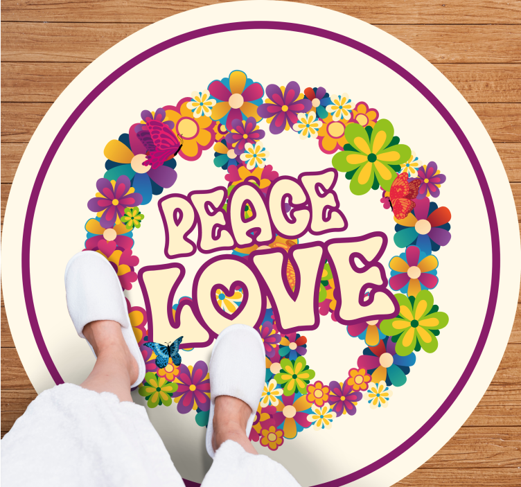 Peaceful Message floral vinyl carpet - TenStickers