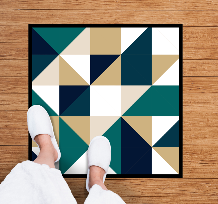 Triangular Color Blocks geometric vinyl carpet - TenStickers