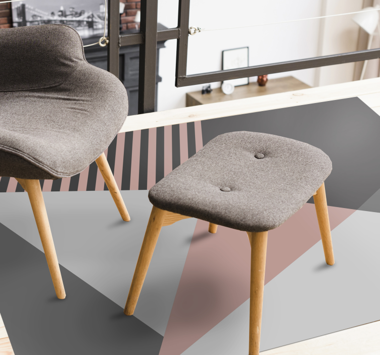 Triangular geometric motif modern vinyl carpet - TenStickers