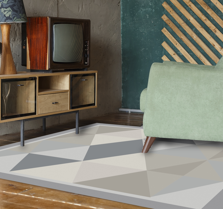 Triangular Grey Harmony geometric vinyl carpet - TenStickers