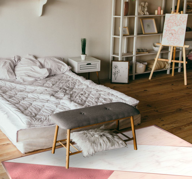 Triangular marble bedroom vinyl carpet - TenStickers