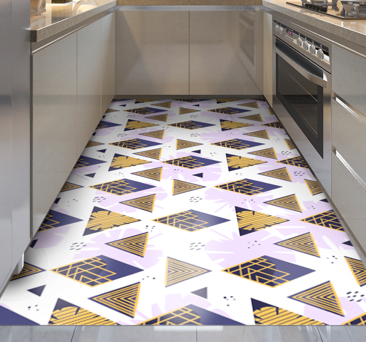 Triangular marble motif geometric vinyl carpet - TenStickers