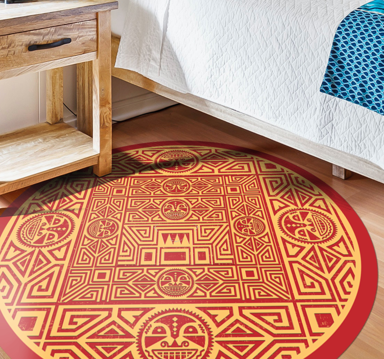 Tribal Circular Art mandala vinyl carpet - TenStickers