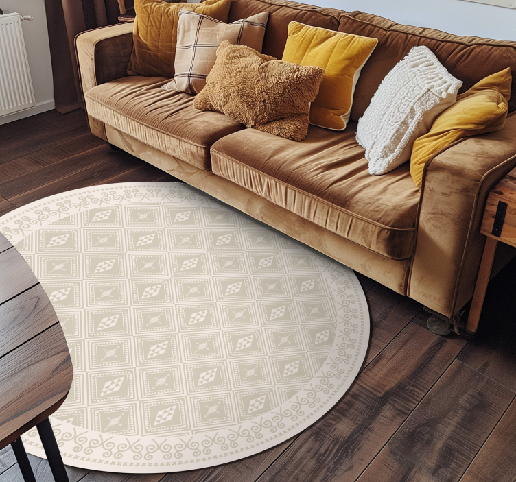 tribal losanges beige vinyl carpet - TenStickers