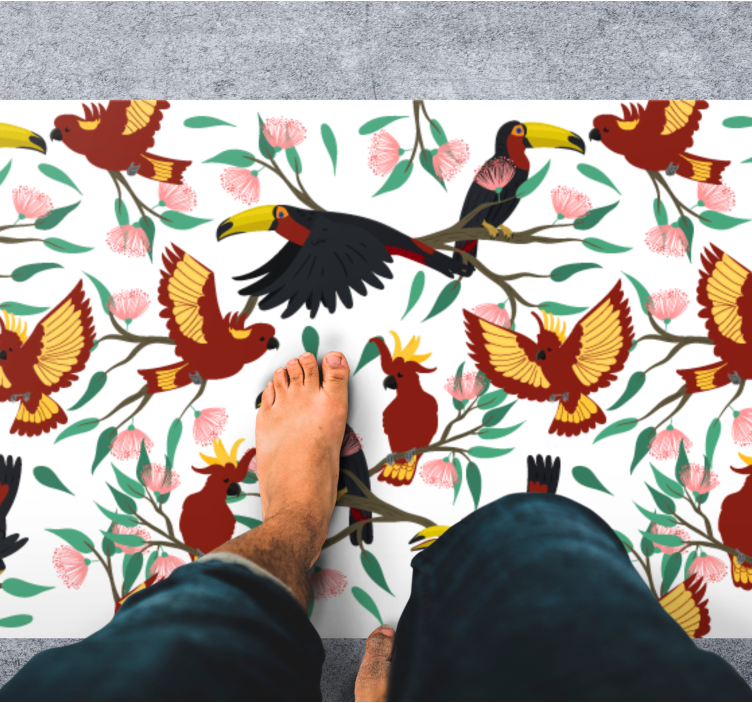 Tropical Birds Delight nature vinyl carpet - TenStickers