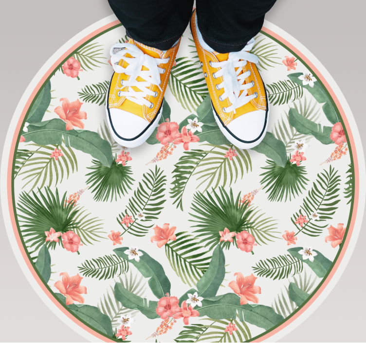 Tropical Botanicals floral vinyl carpet - TenStickers