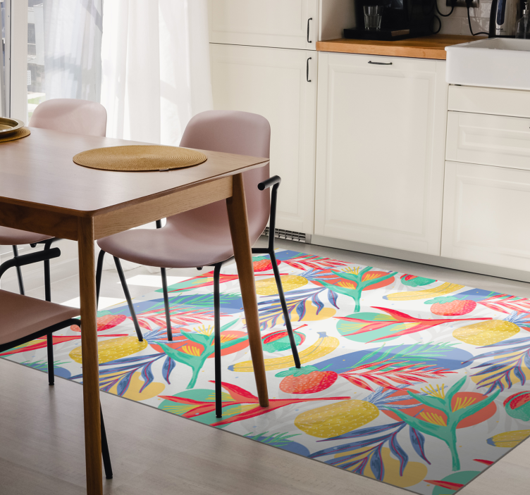 Tropical Delight Pattern floral vinyl carpet - TenStickers