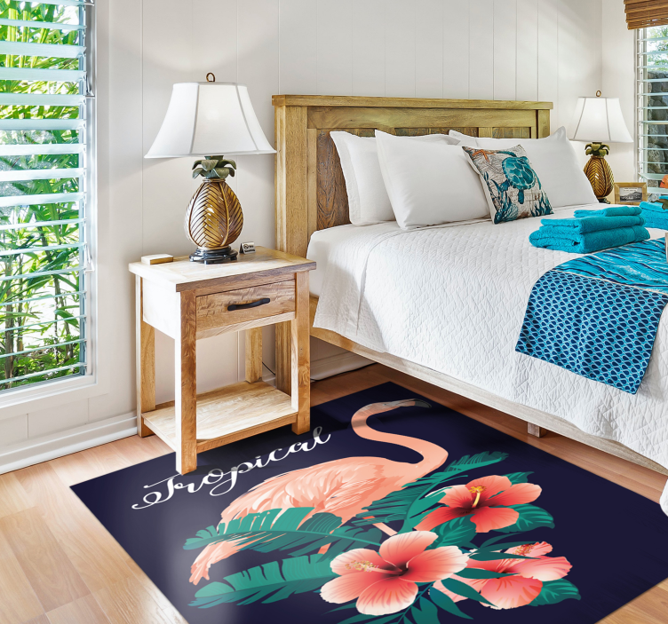 Tropical Flamingo animal vinyl carpet - TenStickers