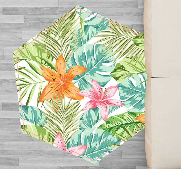 Tropical Flora floral vinyl carpet - TenStickers